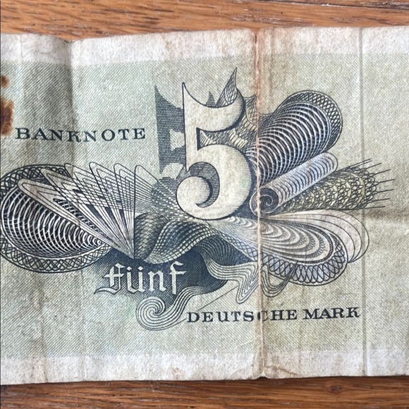 1948 Vintage German 5 Mark Banknote - Picture 8 of 9